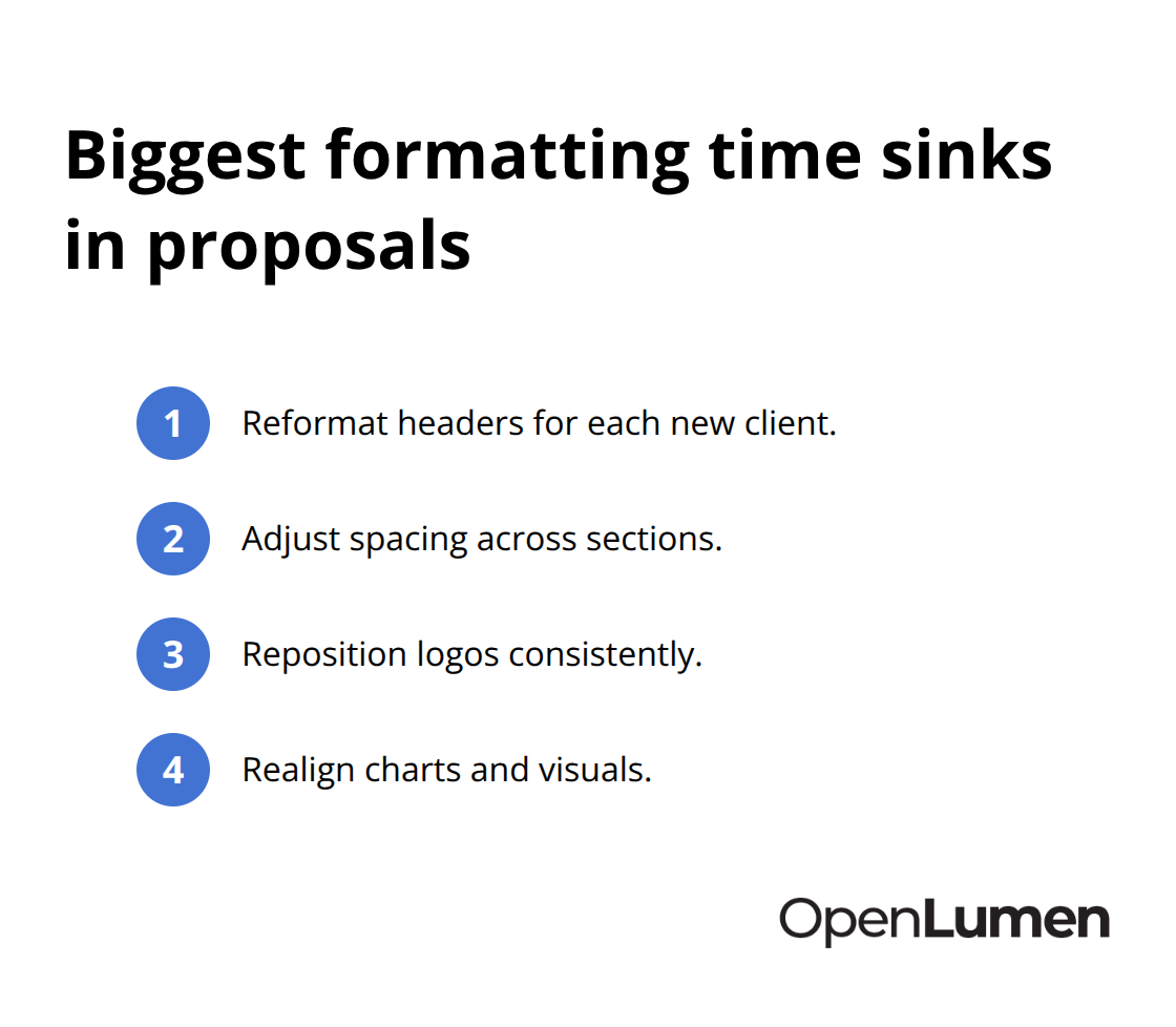 Common formatting tasks that waste time in proposal creation