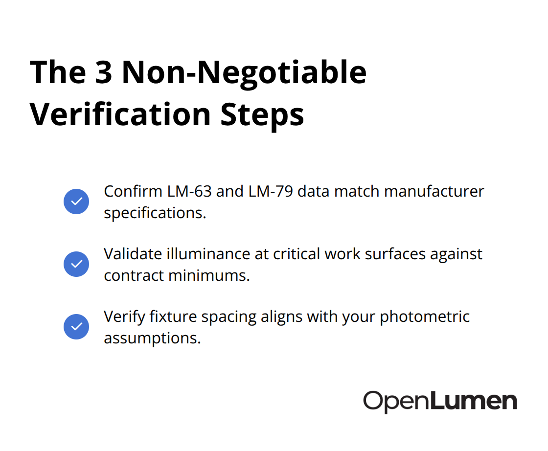 Standardized checklist items that prevent installation errors across projects