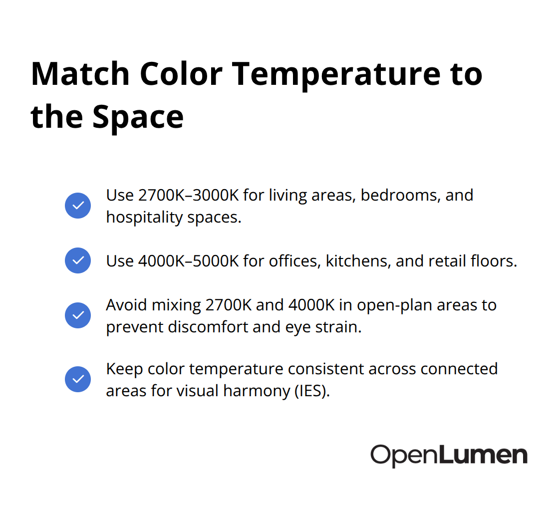 Practical color temperature guidance from the post - prevent common lighting mistakes